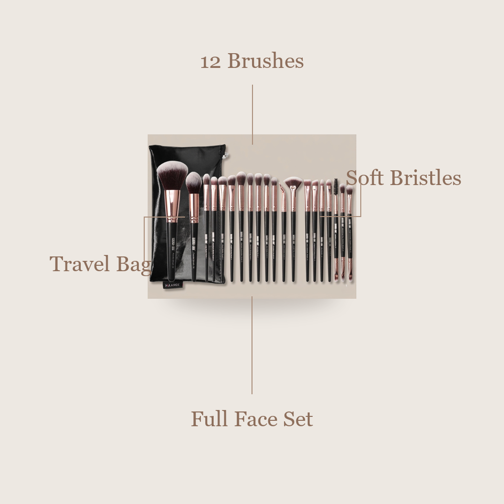 Makeup Brush Set with Brush Bag 12-Piece benefits image